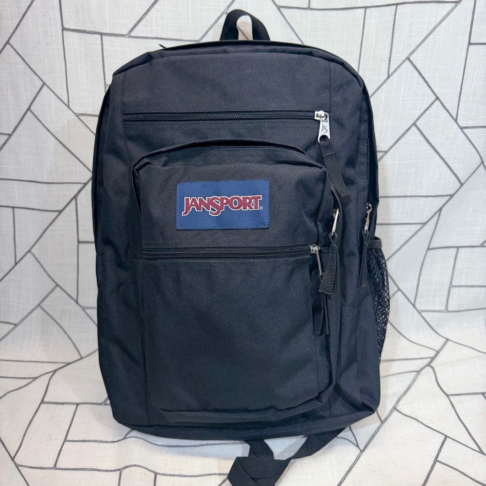 JanSport Big Student Backpack Large Black JS0A47JK Multi Compartment School Bag